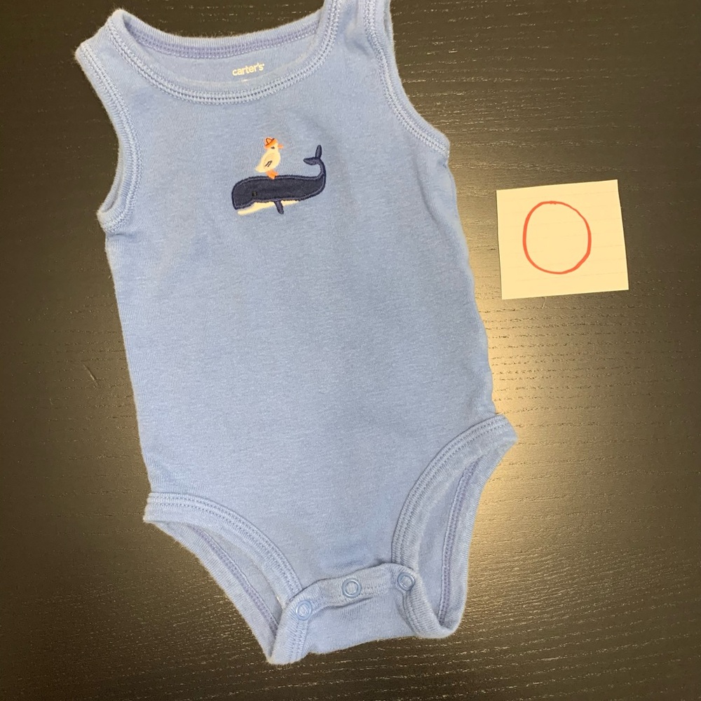 ⭐️4/$5.00⭐️— Carter's Light Blue Whale Bodysuit 🐳